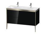 Duravit XViu Waschtisch-Unterschrank XV4713OB140P 120x48cm, 2 Auszüge, ohne Hahnloch, champagner matt, Rahmen P, schwarz hochglanz