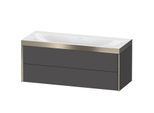 Duravit XViu Waschtisch-Unterschrank XV4617NB149P 120x48cm, 2 Schubkästen, ohne Hahnloch, champagner matt, Rahmen P, graphit matt