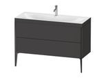 Duravit XViu Waschtisch-Unterschrank XV4712OB280C 120x48cm, 2 Schubkästen, 1 Hahnloch, schwarz matt, Rahmen C, graphit supermatt