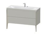 Duravit XViu Waschtisch-Unterschrank XV4712EB107C 120x48cm, 2 Schubkästen, 2 Hahnlöcher, champagner matt, Rahmen C, betongrau matt
