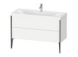Duravit XViu Waschtisch-Unterschrank XV4712OB218C 120x48cm, 2 Schubkästen, 1 Hahnloch, schwarz matt, Rahmen C, weiß matt