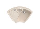 Villeroy und Boch Arena Eck Eckspüle 672901FU Ablaufgarnitur, Handbetätigung, Resteschale, Ivory
