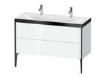 Duravit XViu Waschtisch-Unterschrank XV4713OB285P 120x48cm, 2 Auszüge, ohne Hahnloch, schwarz matt, Rahmen P, weiß hochglanz