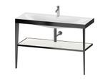 Duravit XViu Möbelwaschtisch-Kombination XV4717OB285 120 x 48 cm, 1 Hahnloch, weiß hochglanz, mit Metallkonsole, schwarz matt