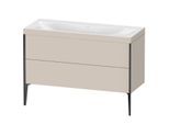 Duravit XViu Waschtisch-Unterschrank XV4712NB291C 120x48cm, 2 Schubkästen, ohne Hahnloch, schwarz matt, Rahmen C, taupe matt