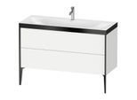 Duravit XViu Waschtisch-Unterschrank XV4712OB218P 120x48cm, 2 Schubkästen, 1 Hahnloch, schwarz matt, Rahmen P, weiß matt