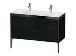 Duravit XViu Waschtisch-Unterschrank XV4713OB216P 120x48cm, 2 Auszüge, ohne Hahnloch, schwarz matt, Rahmen P, Eiche schwarz