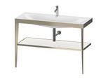 Duravit XViu Möbelwaschtisch-Kombination XV4717OB185 120 x 48 cm, 1 Hahnloch, weiß hochglanz, mit Metallkonsole, champagner matt