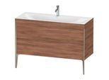 Duravit XViu Waschtisch-Unterschrank XV4712OB179C 120x48cm, 2 Schubkästen, 1 Hahnloch, champagner matt, Rahmen C, nussbaum natur