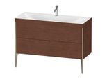 Duravit XViu Waschtisch-Unterschrank XV4712OB113C 120x48cm, 2 Schubkästen, 1 Hahnloch, champagner matt, Rahmen C, amerikanischer nussbaum
