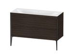 Duravit XViu Waschtisch-Unterschrank XV4712NB269C 120x48cm, 2 Schubkästen, ohne Hahnloch, schwarz matt, Rahmen C, nussbaum gebürstet