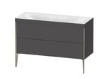 Duravit XViu Waschtisch-Unterschrank XV4712NB149C 120x48cm, 2 Schubkästen, ohne Hahnloch, champagner matt, Rahmen C, graphit matt