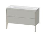 Duravit XViu Waschtisch-Unterschrank XV4712NB107C 120x48cm, 2 Schubkästen, ohne Hahnloch, champagner matt, Rahmen C, betongrau matt