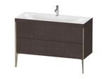 Duravit XViu Waschtisch-Unterschrank XV4712OB172C 120x48cm, 2 Schubkästen, 1 Hahnloch, champagner matt, Rahmen C, eiche dunkel gebürstet