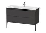 Duravit XViu Waschtisch-Unterschrank XV4712OB280P 120x48cm, 2 Schubkästen, 1 Hahnloch, schwarz matt, Rahmen P, graphit supermatt
