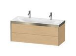Duravit XViu Waschtisch-Unterschrank XV4618OB130P 120x48cm, 2 Schubkästen, champagner matt, Rahmen P, Eiche natur