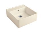 Villeroy und Boch Spülstein Einzelbecken 632062FU Ablaufgarnitur, Exzenterbetätigung, Befestigungssatz, Ivory