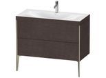 Duravit XViu Waschtisch-Unterschrank XV4711OB172C 100x48cm, 2 Auszüge, 1 Hahnloch, champagner matt, Rahmen C, eiche dunkel gebürstet