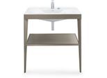 Duravit XViu Möbelwaschtisch-Kombination XV4715OB189 80 x 48 cm, 1 Hahnloch, flannel grey hochglanz, mit Metallkonsole, champagner matt