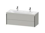 Duravit XViu Waschtisch-Unterschrank XV4618OB207C 120x48cm, 2 Schubkästen, schwarz matt, Rahmen C, betongrau matt