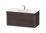 Duravit XViu Waschtisch-Unterschrank XV4616EB172C 100x48cm, 2 Schubkästen, 2 Hahnlöcher, champagner matt, Rahmen C, eiche dunkel gebürstet