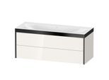 Duravit XViu Waschtisch-Unterschrank XV4617NB222P 120x48cm, 2 Schubkästen, ohne Hahnloch, schwarz matt, Rahmen P, weiß hochglanz