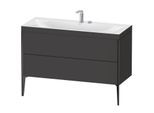 Duravit XViu Waschtisch-Unterschrank XV4712EB280C 120x48cm, 2 Schubkästen, 2 Hahnlöcher, schwarz matt, Rahmen C, graphit supermatt