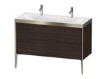 Duravit XViu Waschtisch-Unterschrank XV4713OB169P 120x48cm, 2 Auszüge, ohne Hahnloch, champagner matt, Rahmen P, nussbaum gebürstet