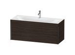 Duravit XViu Waschtisch-Unterschrank XV4617OB269C 120x48cm, 2 Schubkästen, 1 Hahnloch, schwarz matt, Rahmen C, nussbaum gebürstet