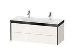 Duravit XViu Waschtisch-Unterschrank XV4618OB222P 120x48cm, 2 Schubkästen, schwarz matt, Rahmen P, weiß hochglanz