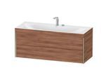 Duravit XViu Waschtisch-Unterschrank XV4617EB179C 120x48cm, 2 Schubkästen, 2 Hahnlöcher, champagner matt, Rahmen C, nussbaum natur