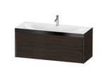 Duravit XViu Waschtisch-Unterschrank XV4617OB269P 120x48cm, 2 Schubkästen, 1 Hahnloch, schwarz matt, Rahmen P, nussbaum gebürstet