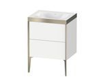 Duravit XViu Waschtisch-Unterschrank XV4709NB118P 60x48cm, 2 Auszüge, ohne Hahnloch, champagner matt, Rahmen P, weiß matt