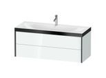Duravit XViu Waschtisch-Unterschrank XV4617OB285P 120x48cm, 2 Schubkästen, 1 Hahnloch, schwarz matt, Rahmen P, weiß hochglanz