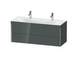 Duravit XViu Waschtisch-Unterschrank XV4618OB138C 120x48cm, 2 Schubkästen, champagner matt, Rahmen C, dolomiti grey hochglanz