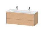 Duravit XViu Waschtisch-Unterschrank XV4618OB212C 120x48cm, 2 Schubkästen, schwarz matt, Rahmen C, eiche gebürstet