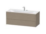 Duravit XViu Waschtisch-Unterschrank XV4617EB111C 120x48cm, 2 Schubkästen, 2 Hahnlöcher, champagner matt, Rahmen C, eiche kaschmir