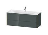 Duravit XViu Waschtisch-Unterschrank XV4617OB138C 120x48cm, 2 Schubkästen, 1 Hahnloch, champagner matt, Rahmen C, dolomiti grey hochglanz