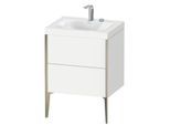 Duravit XViu Waschtisch-Unterschrank XV4709EB118C 60x48cm, 2 Auszüge, 2 Hahnlöcher, champagner matt, Rahmen C, weiß matt