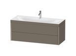Duravit XViu Waschtisch-Unterschrank XV4617OB190C 120x48cm, 2 Schubkästen, 1 Hahnloch, champagner matt, Rahmen C, flannel grey seidenmatt