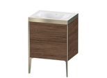 Duravit XViu Waschtisch-Unterschrank XV4709NB121P 60x48cm, 2 Auszüge, ohne Hahnloch, champagner matt, Rahmen P, nussbaum dunkel