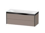 Duravit XViu Waschtisch-Unterschrank XV4617NB243P 120x48cm, 2 Schubkästen, ohne Hahnloch, schwarz matt, Rahmen P, basalt matt