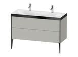Duravit XViu Waschtisch-Unterschrank XV4713OB207P 120x48cm, 2 Auszüge, ohne Hahnloch, schwarz matt, Rahmen P, betongrau matt