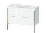 Duravit XViu Waschtisch-Unterschrank XV4711NB185C 100x48cm, 2 Auszüge, ohne Hahnloch, champagner matt, Rahmen C, weiß hochglanz