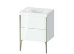Duravit XViu Waschtisch-Unterschrank XV4709NB185C 60x48cm, 2 Auszüge, ohne Hahnloch, champagner matt, Rahmen C, weiß hochglanz