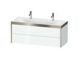 Duravit XViu Waschtisch-Unterschrank XV4618OB185P 120x48cm, 2 Schubkästen, champagner matt, Rahmen P, weiß hochglanz