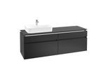 Villeroy & Boch Legato Waschtischunterschrank B764L0PD 160x55x50cm, mit LED-Beleuchtung, Black Matt Lacquer