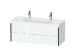 Duravit XViu Waschtisch-Unterschrank XV4618OB285C 120x48cm, 2 Schubkästen, schwarz matt, Rahmen C, weiß hochglanz