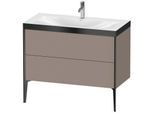 Duravit XViu Waschtisch-Unterschrank XV4711OB243P 100x48cm, 2 Auszüge, 1 Hahnloch, schwarz matt, Rahmen P, basalt matt