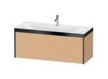 Duravit XViu Waschtisch-Unterschrank XV4612OB212P 120x48cm, 1 Auszug, 1 Hahnloch, schwarz matt, Rahmen P, eiche gebürstet